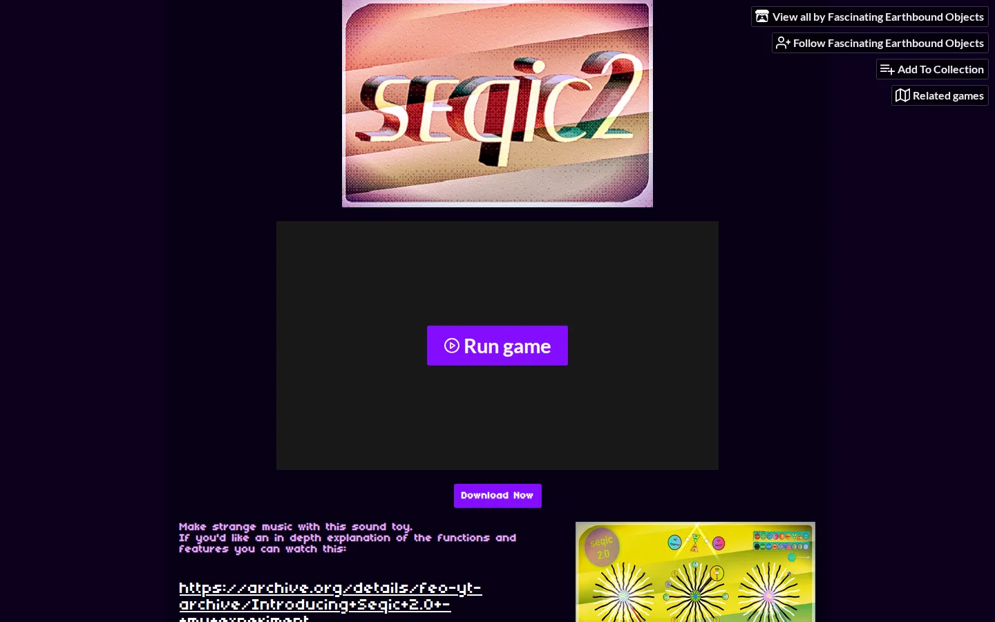 Seqic 2.0 website homepage screenshot