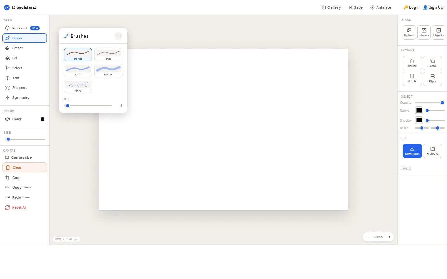 DrawIsland website homepage screenshot