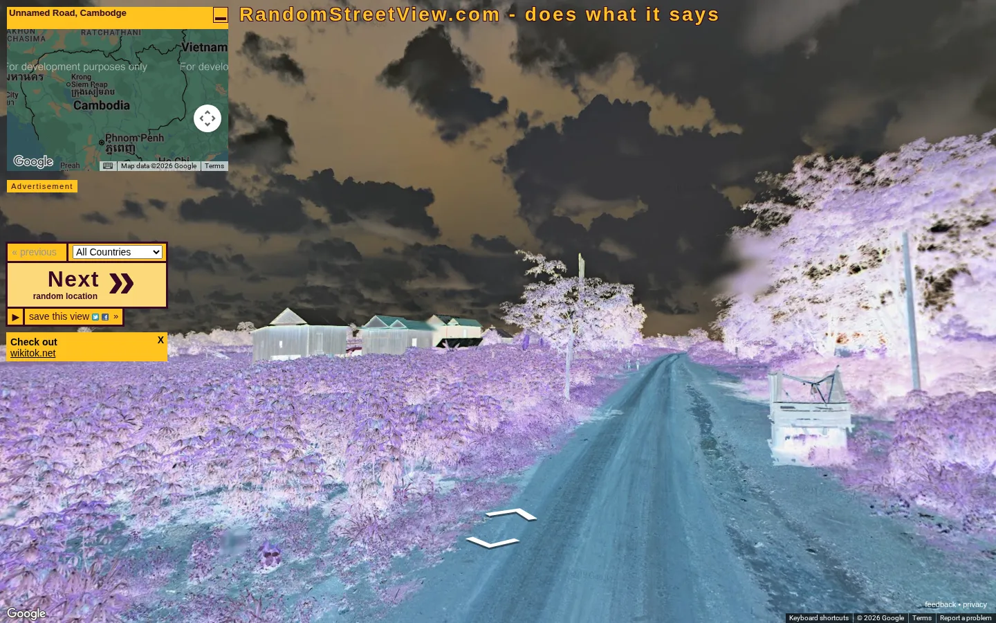 Random Street View website homepage screenshot