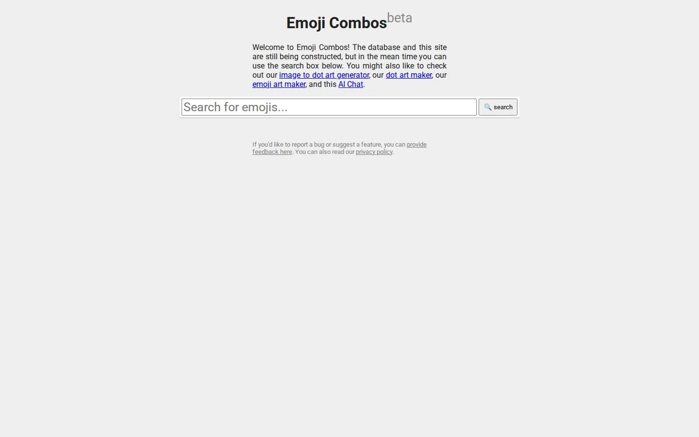 Emoji Combos website homepage screenshot
