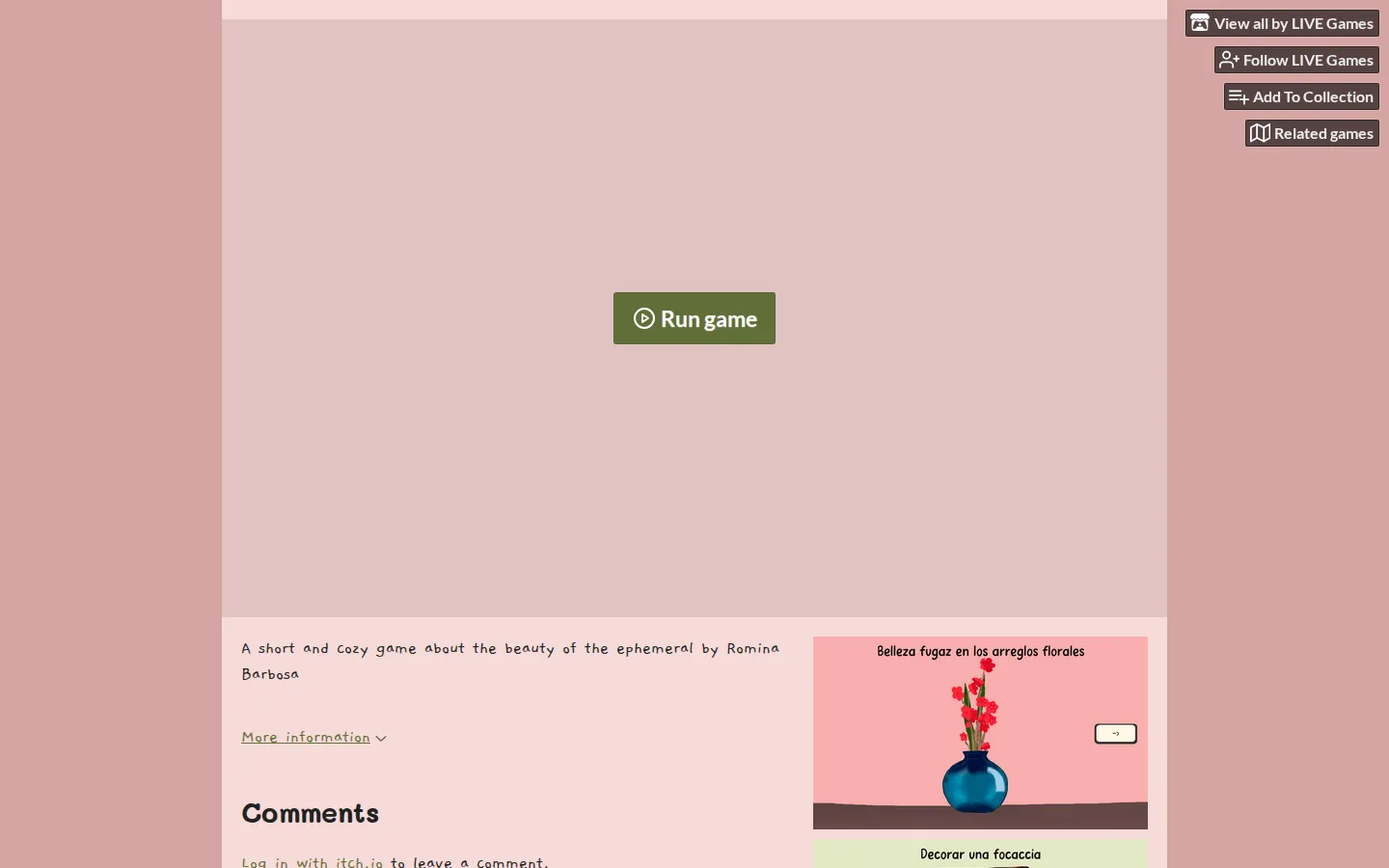 Ephemeral Art website homepage screenshot