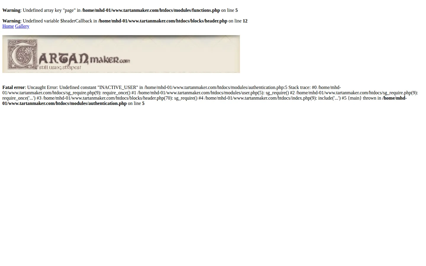 Tartan Maker website homepage screenshot