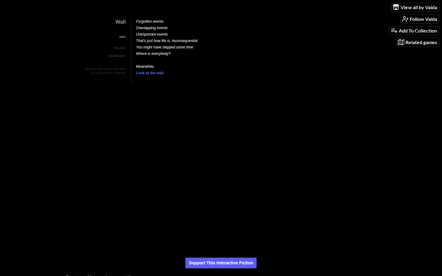 Wall website homepage screenshot