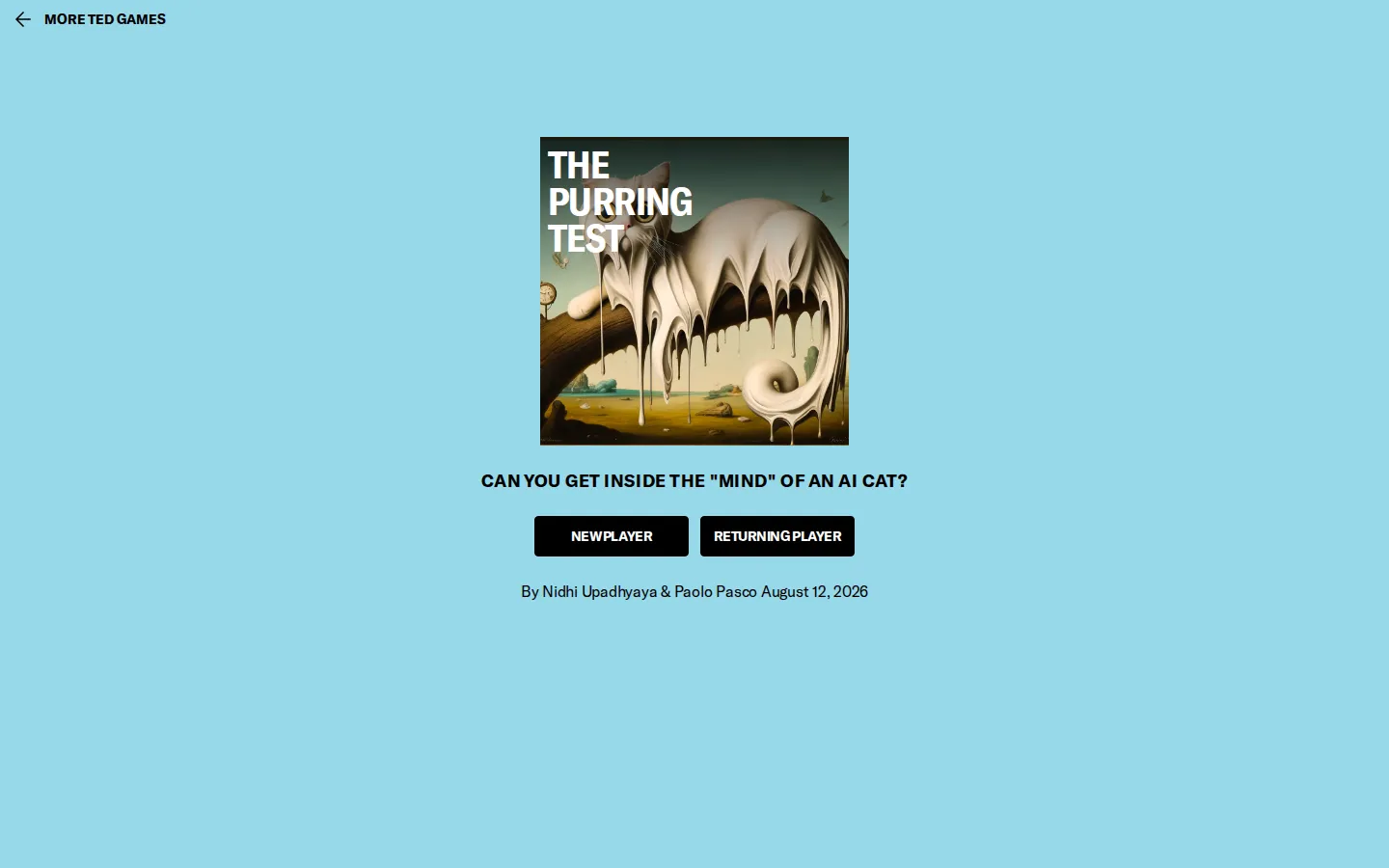 The Purring Test website homepage screenshot