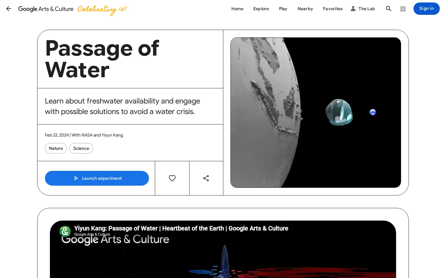 Passage of Water website homepage screenshot