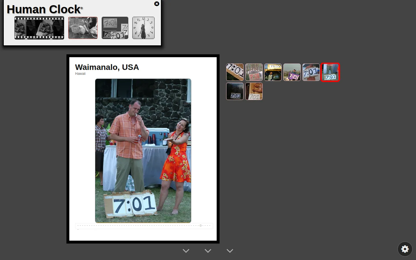 The Human Clock website homepage screenshot