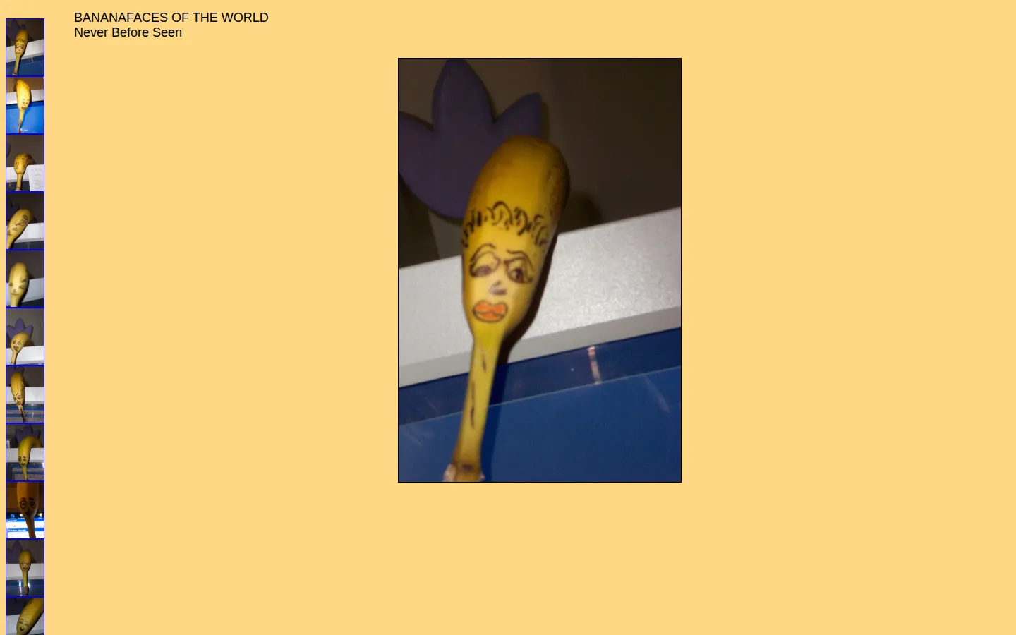 Banana faces website homepage screenshot