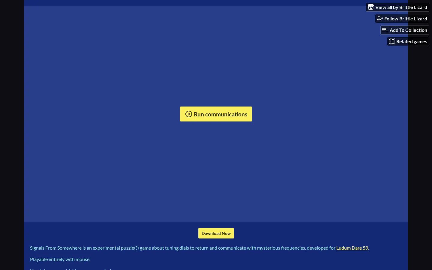 Signals From Somewhere website homepage screenshot