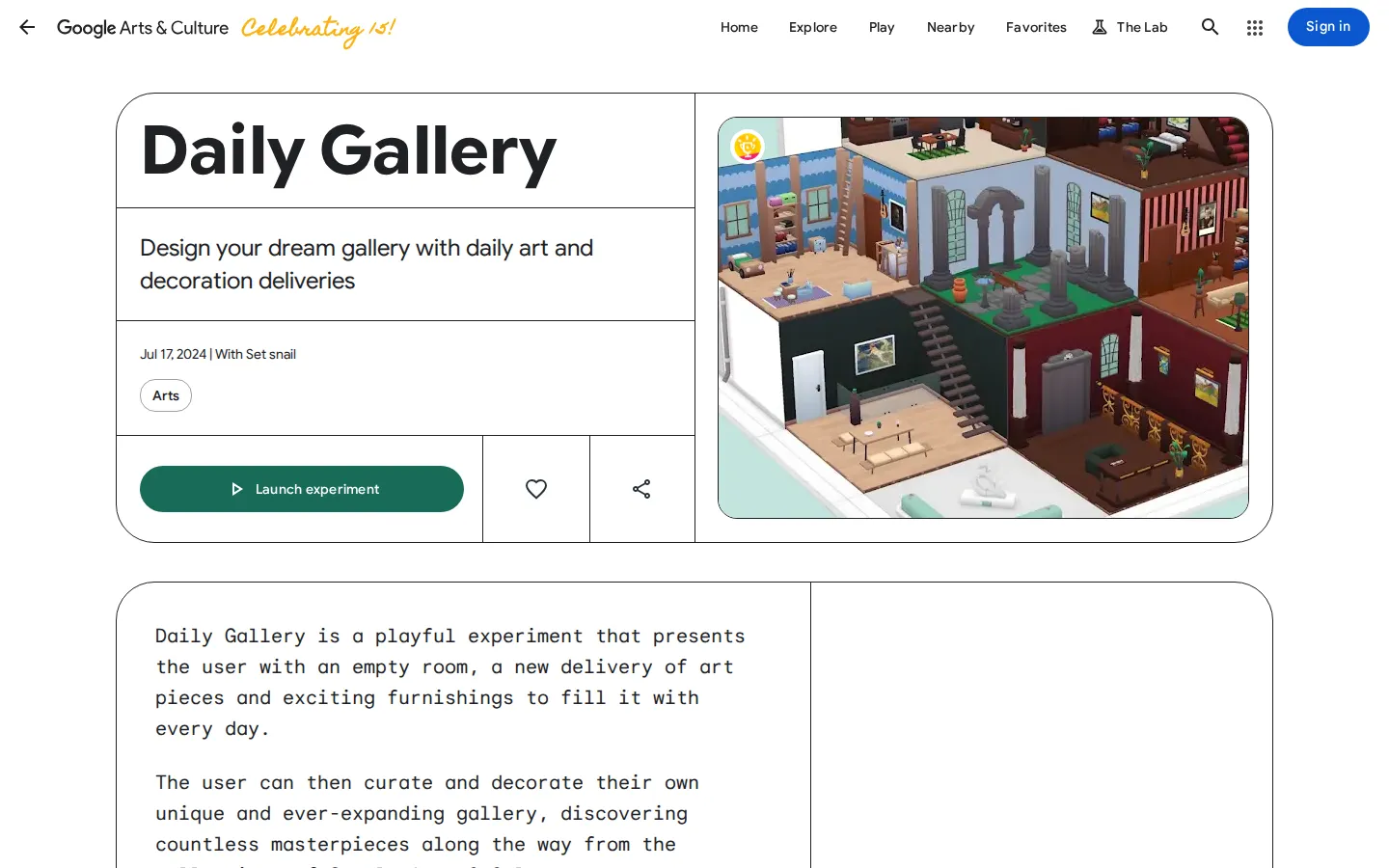 Daily Gallery website homepage screenshot