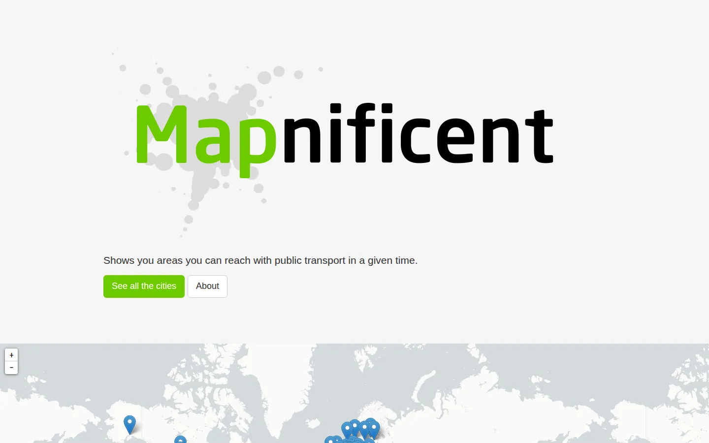 Mapnificent website homepage screenshot