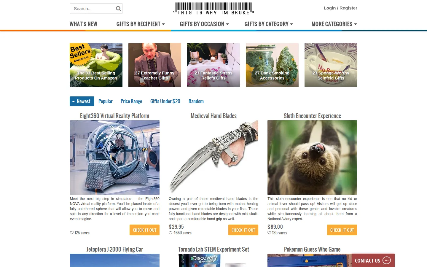 ThisIsWhyImBroke website homepage screenshot