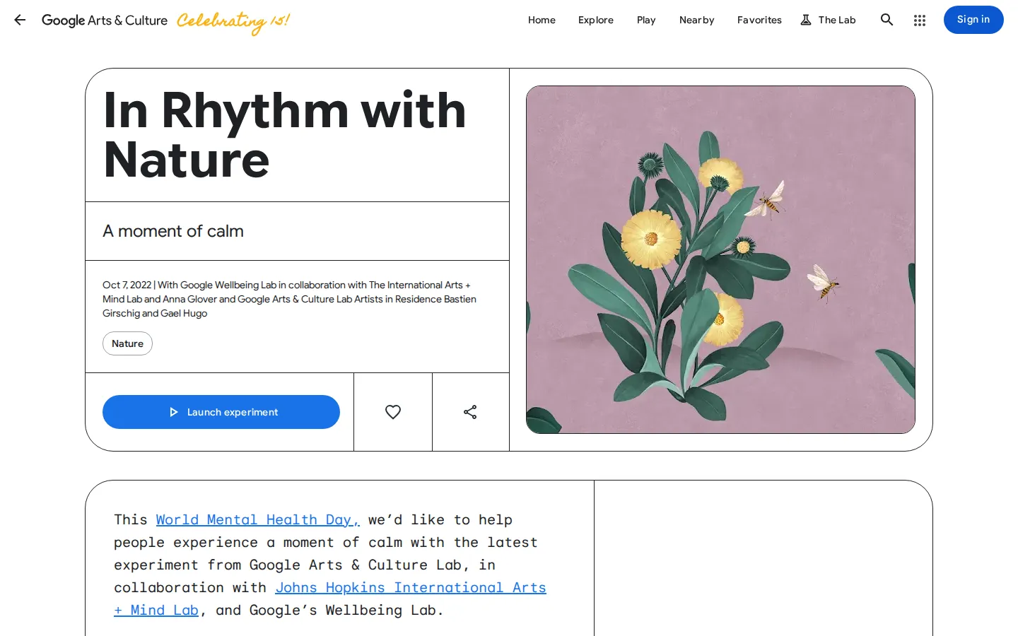 In Rhythm with Nature website homepage screenshot