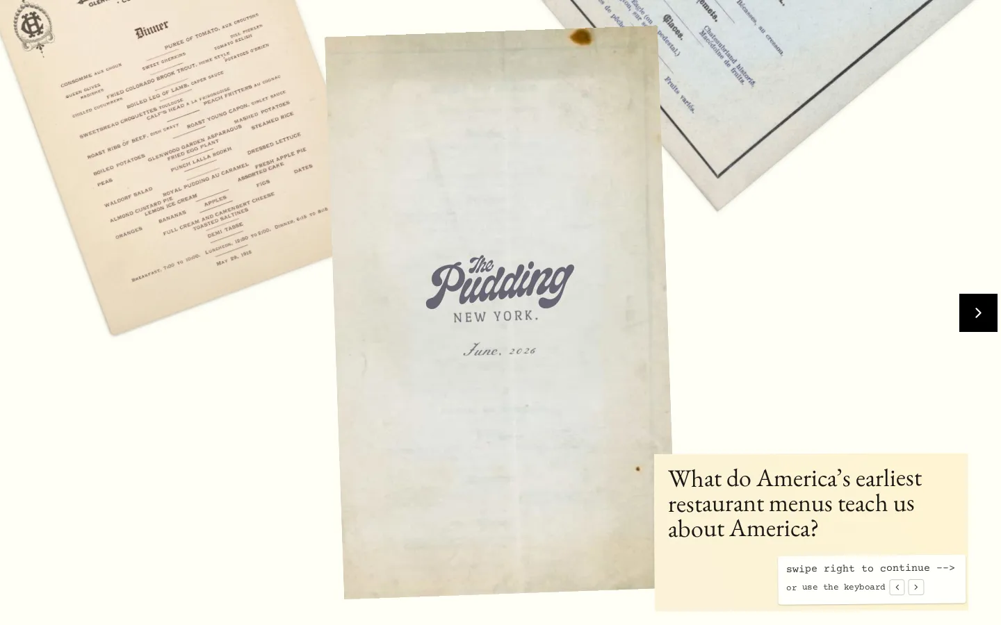 A History of Menus Is a Menu of History website homepage screenshot
