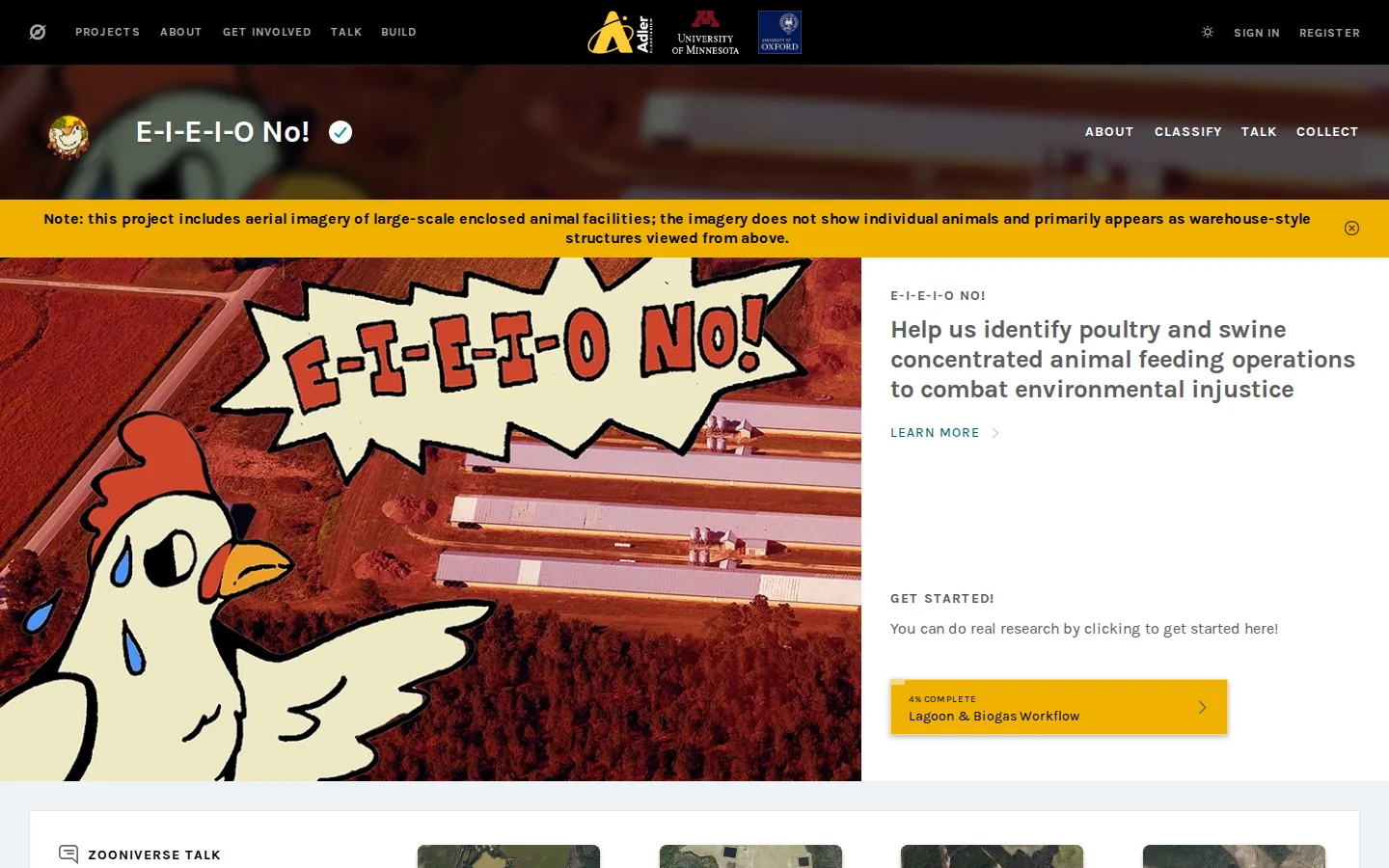 E-I-E-I-O No! website homepage screenshot