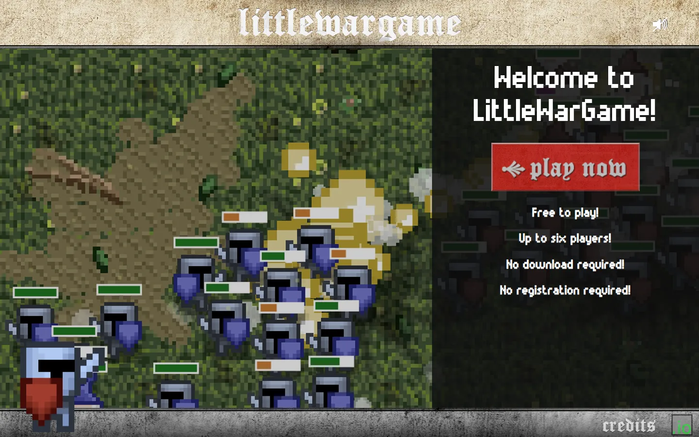 Littlewargame website homepage screenshot