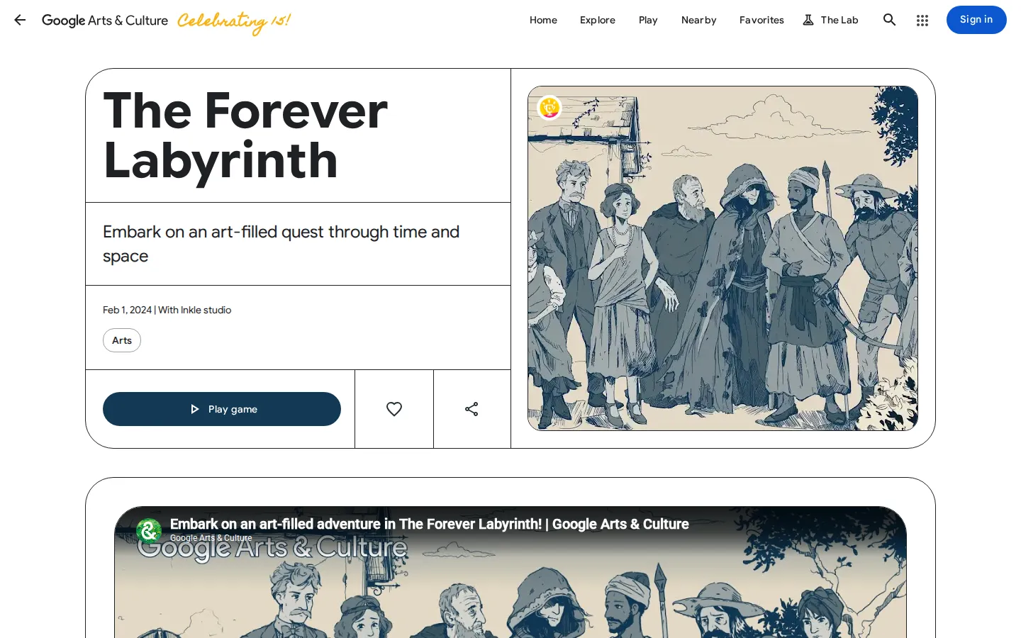 The Forever Labyrinth website homepage screenshot