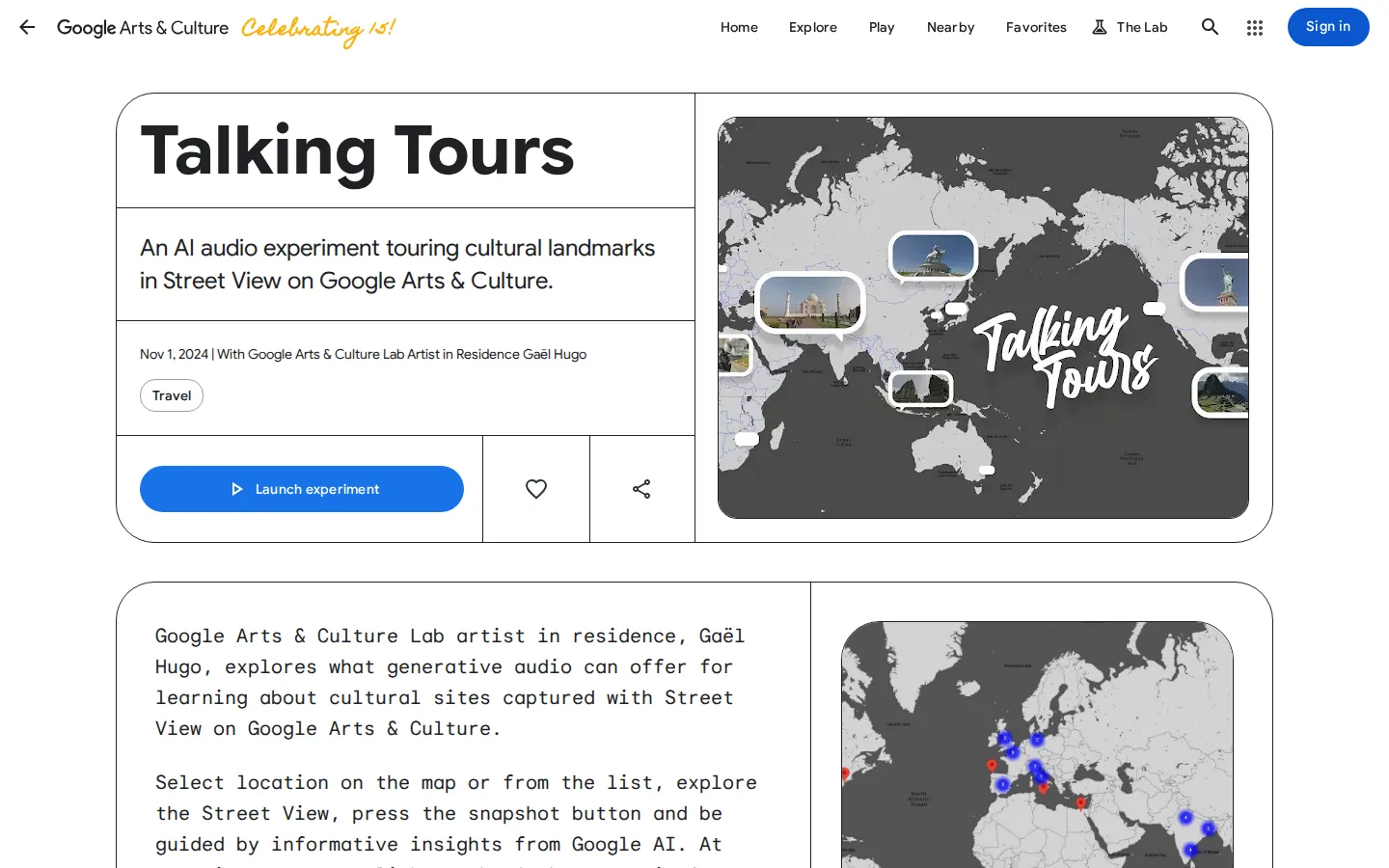 Talking Tours website homepage screenshot