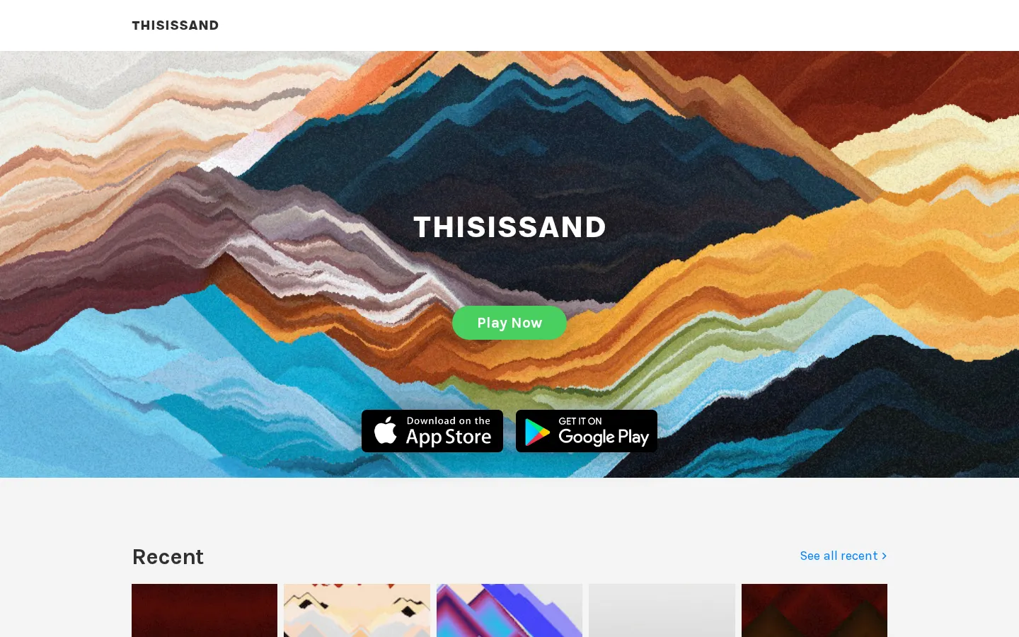 Thisissand website homepage screenshot