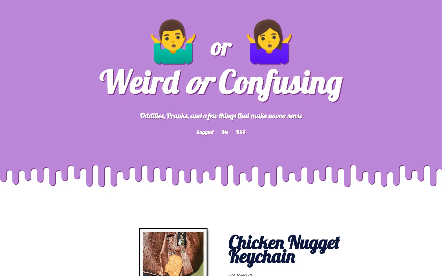 Weird or Confusing website homepage screenshot