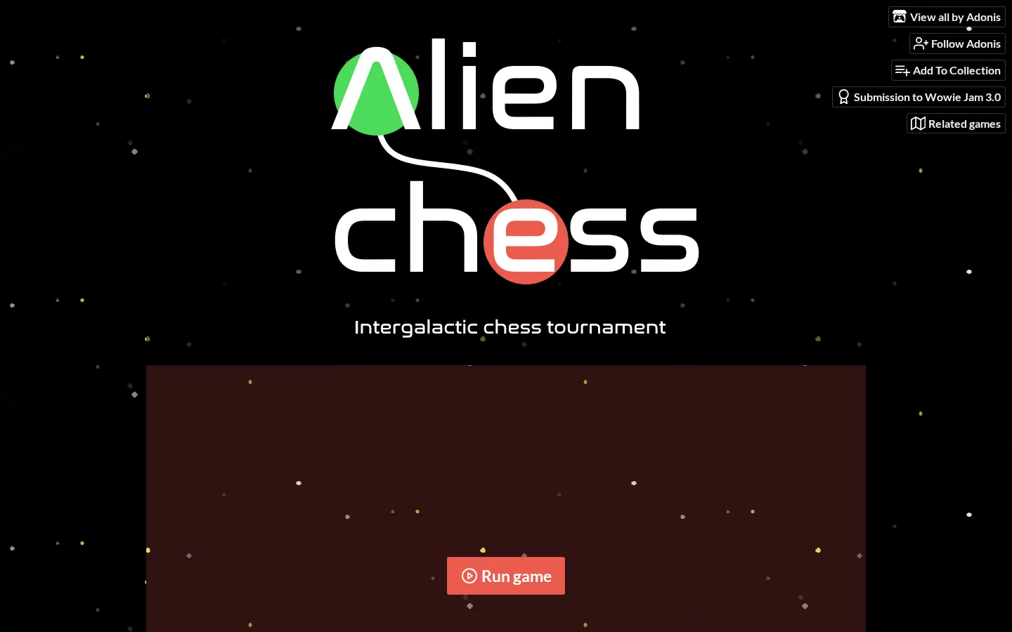 Alien Chess website homepage screenshot