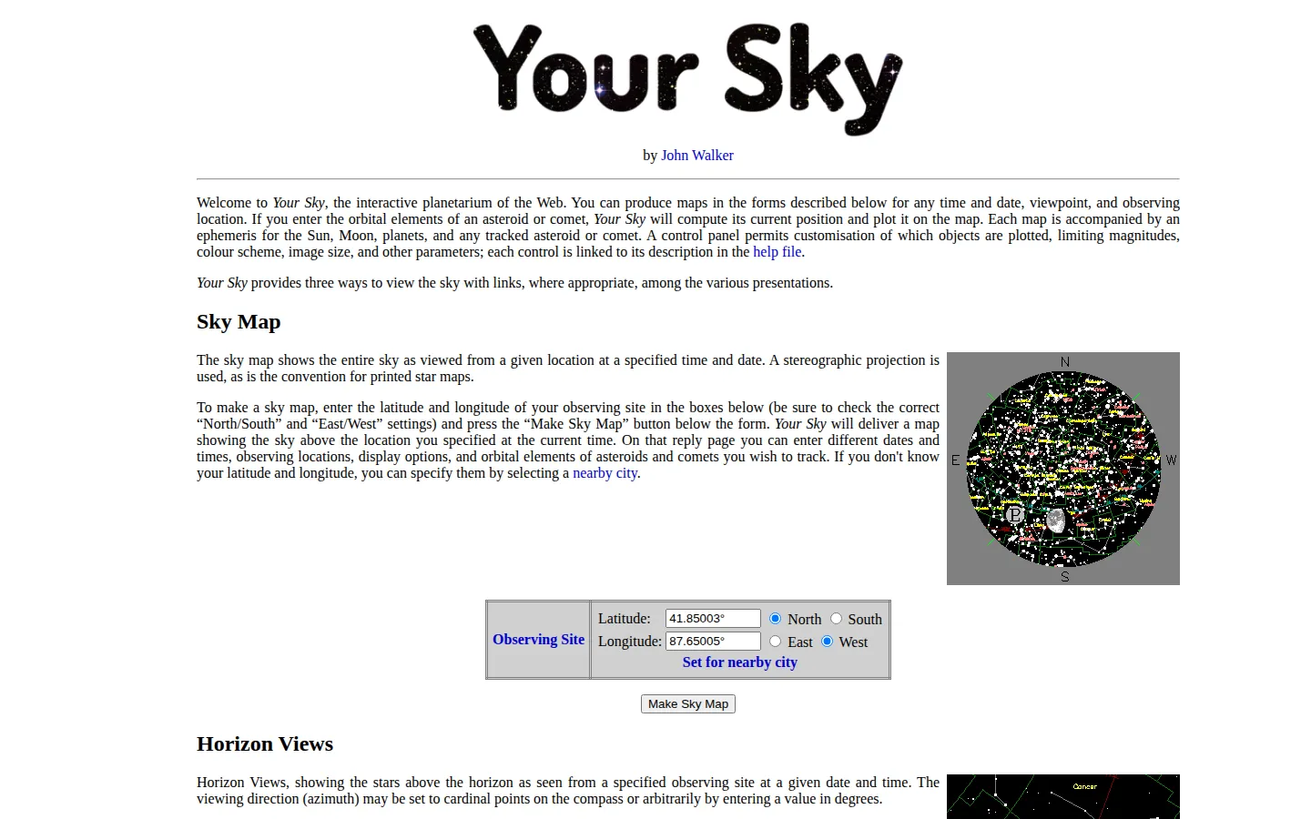 Your Sky website homepage screenshot