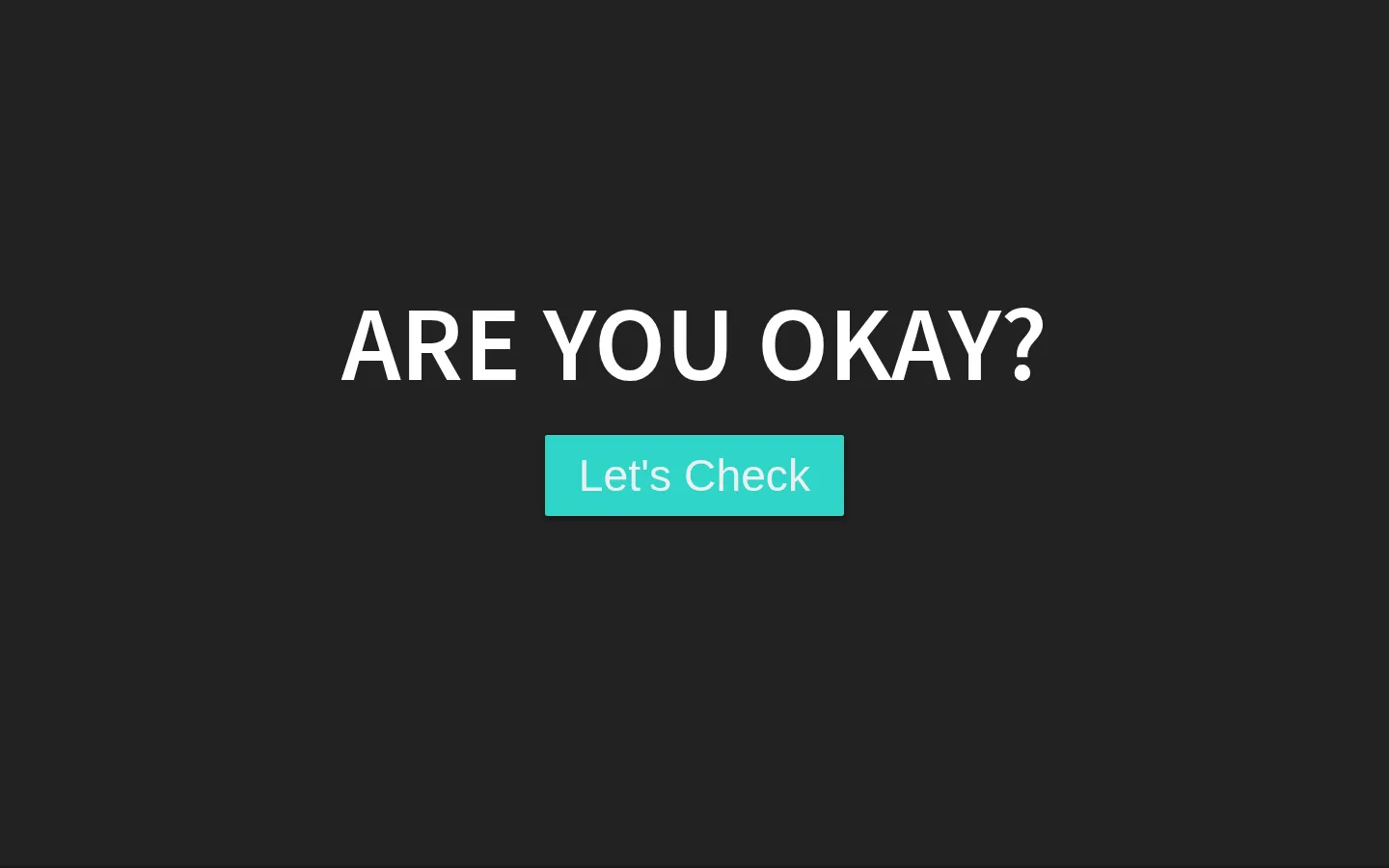 Are you okay? website homepage screenshot