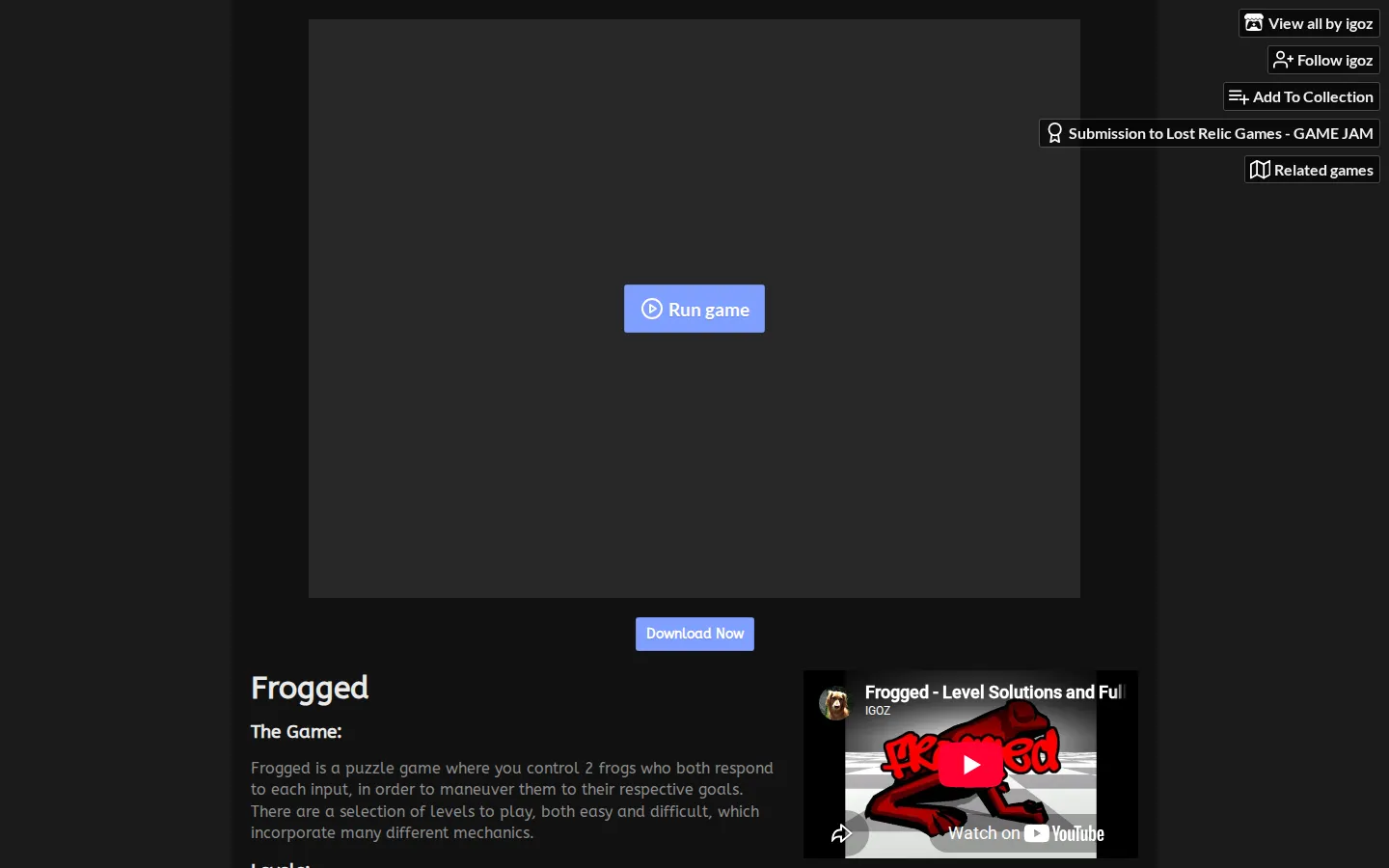 Frogged website homepage screenshot