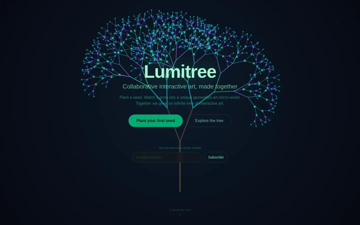 Lumitree website homepage screenshot