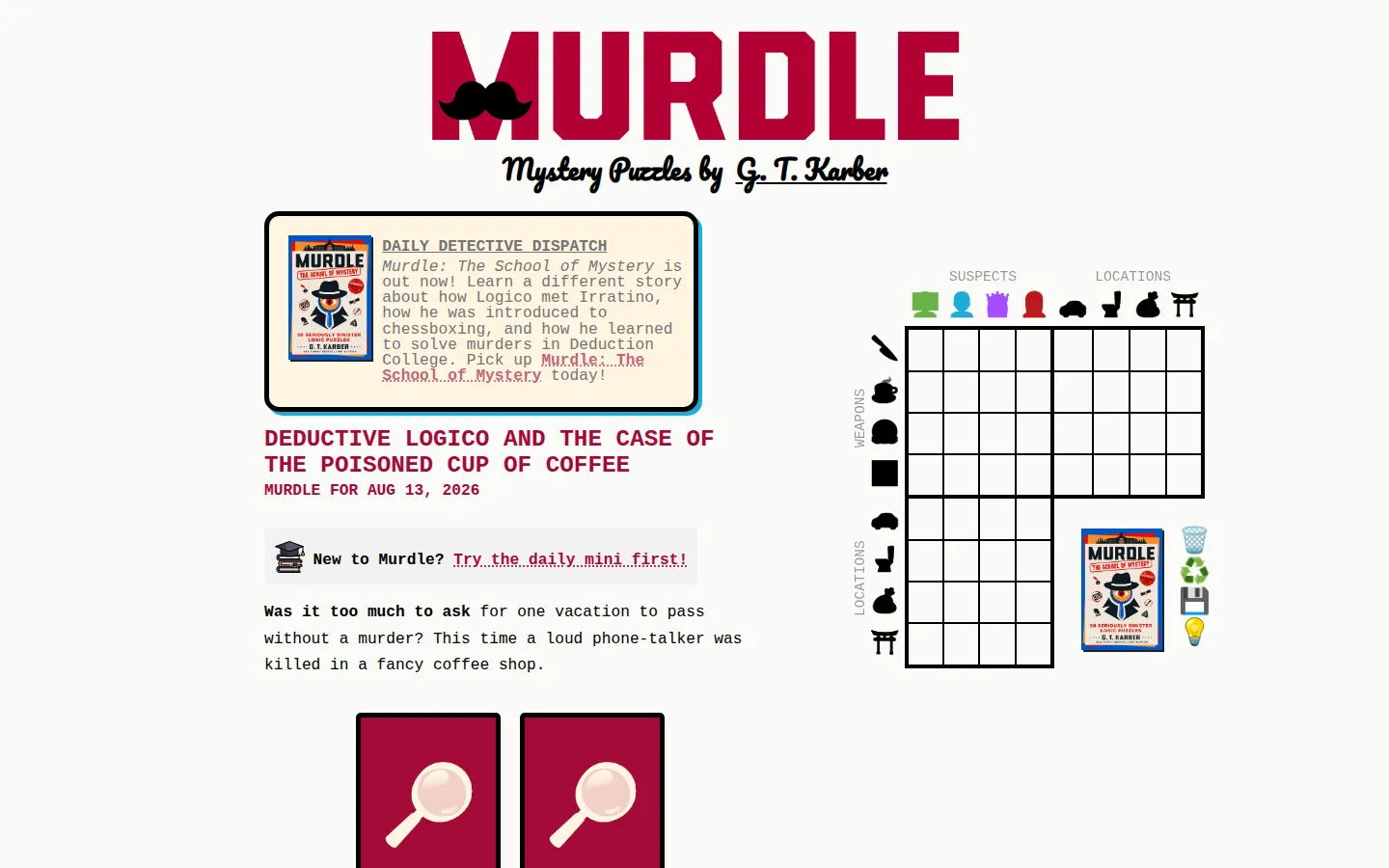 Murdle website homepage screenshot