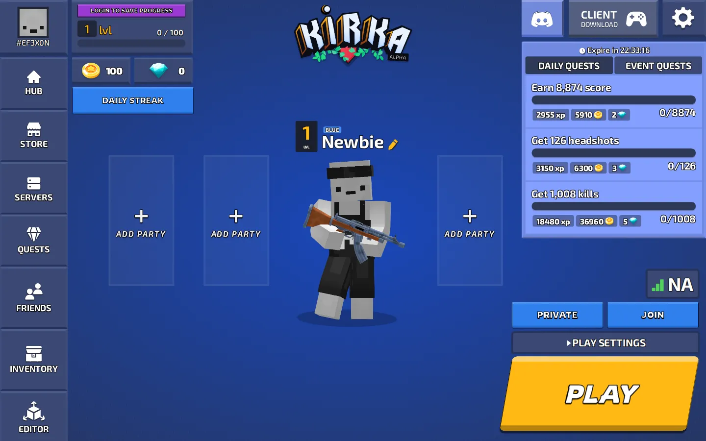 Kirka website homepage screenshot