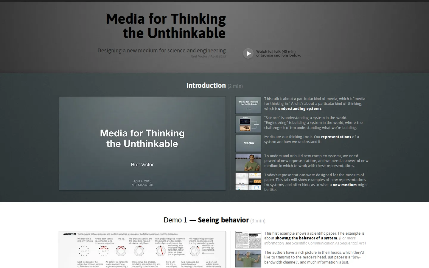 Media for Thinking the Unthinkable website homepage screenshot