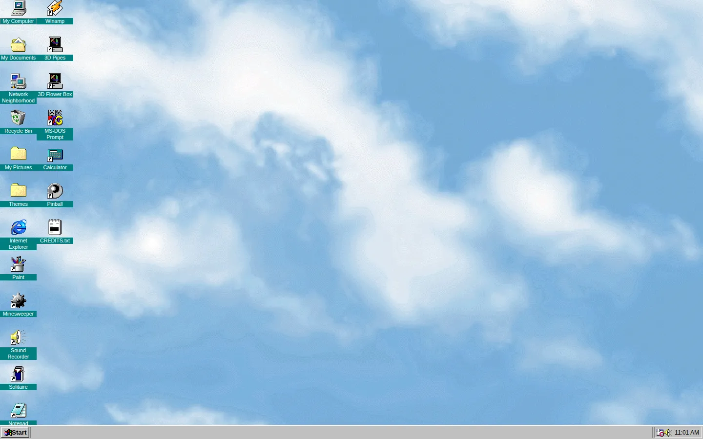 Windows 98 in JavaScript website homepage screenshot