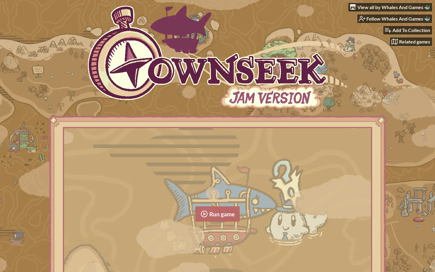 Townseek Jam Version website homepage screenshot