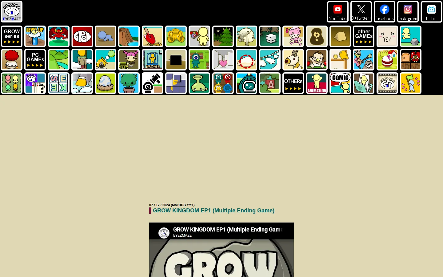EYEZMAZE website homepage screenshot