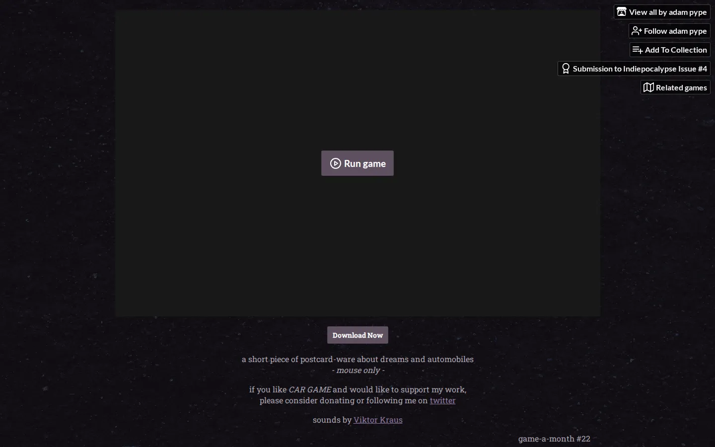 CAR GAME website homepage screenshot