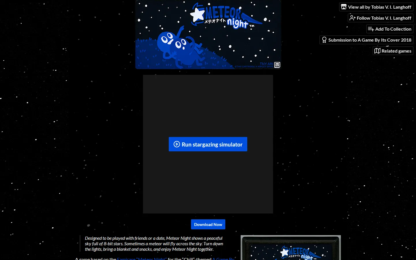Meteor Night website homepage screenshot