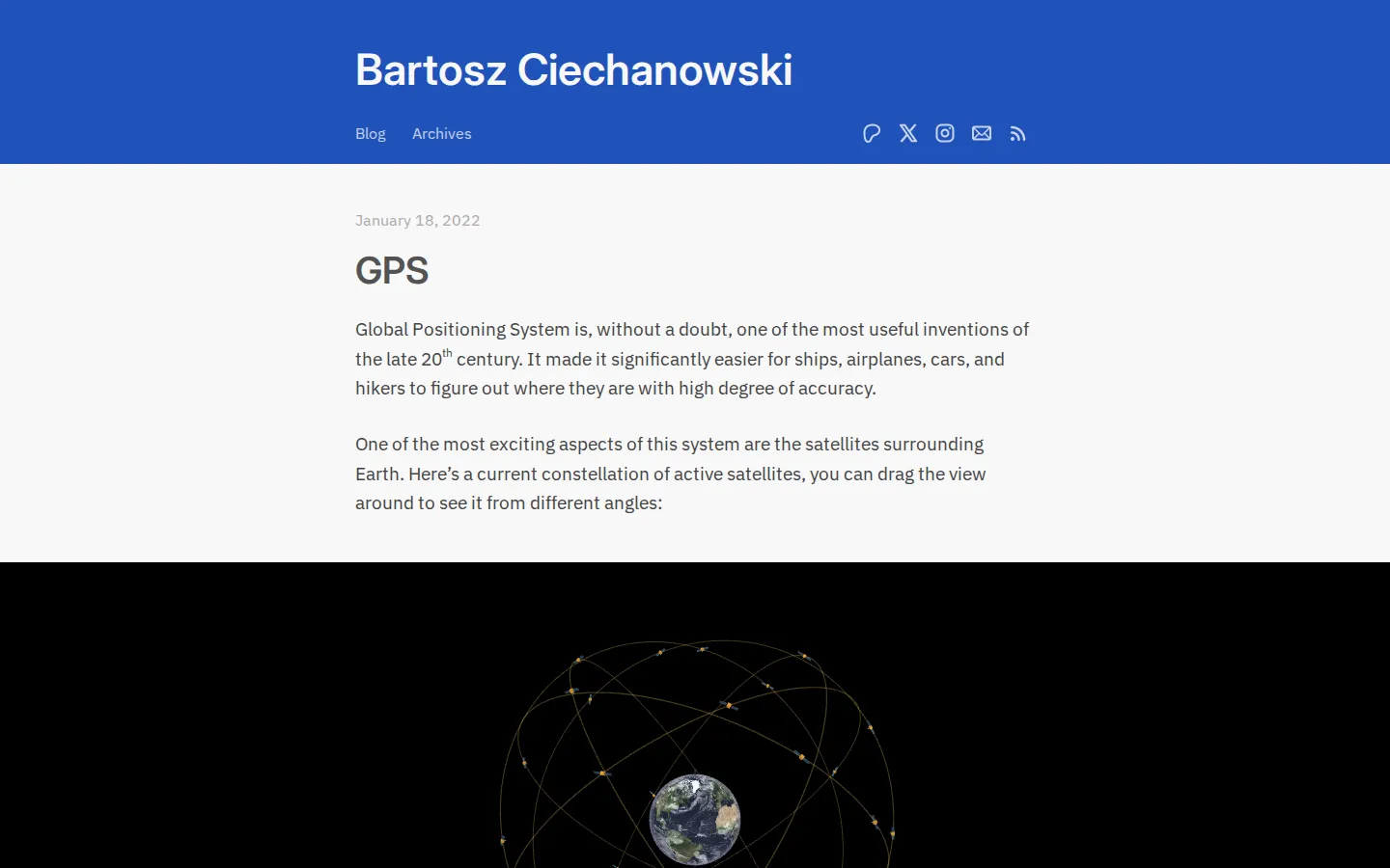 GPS website homepage screenshot