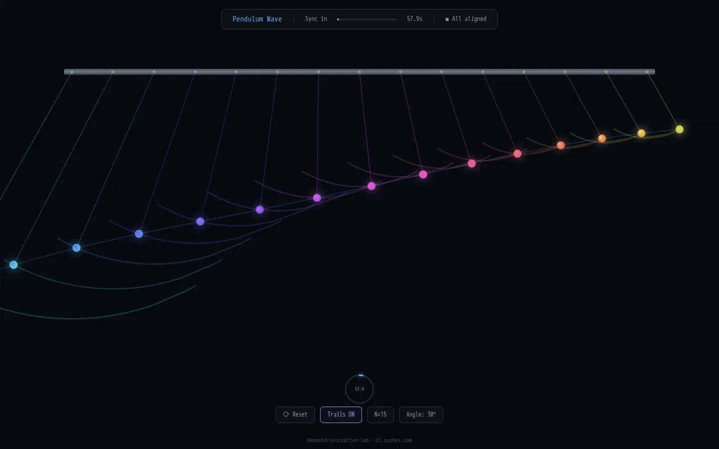 Pendulum Wave website homepage screenshot