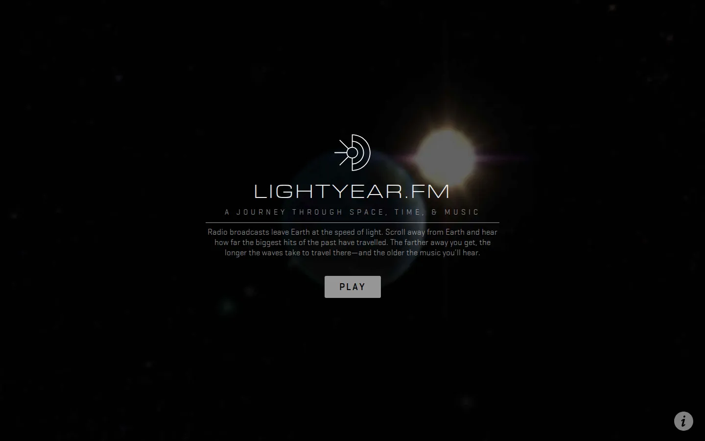 Lightyear.fm website homepage screenshot