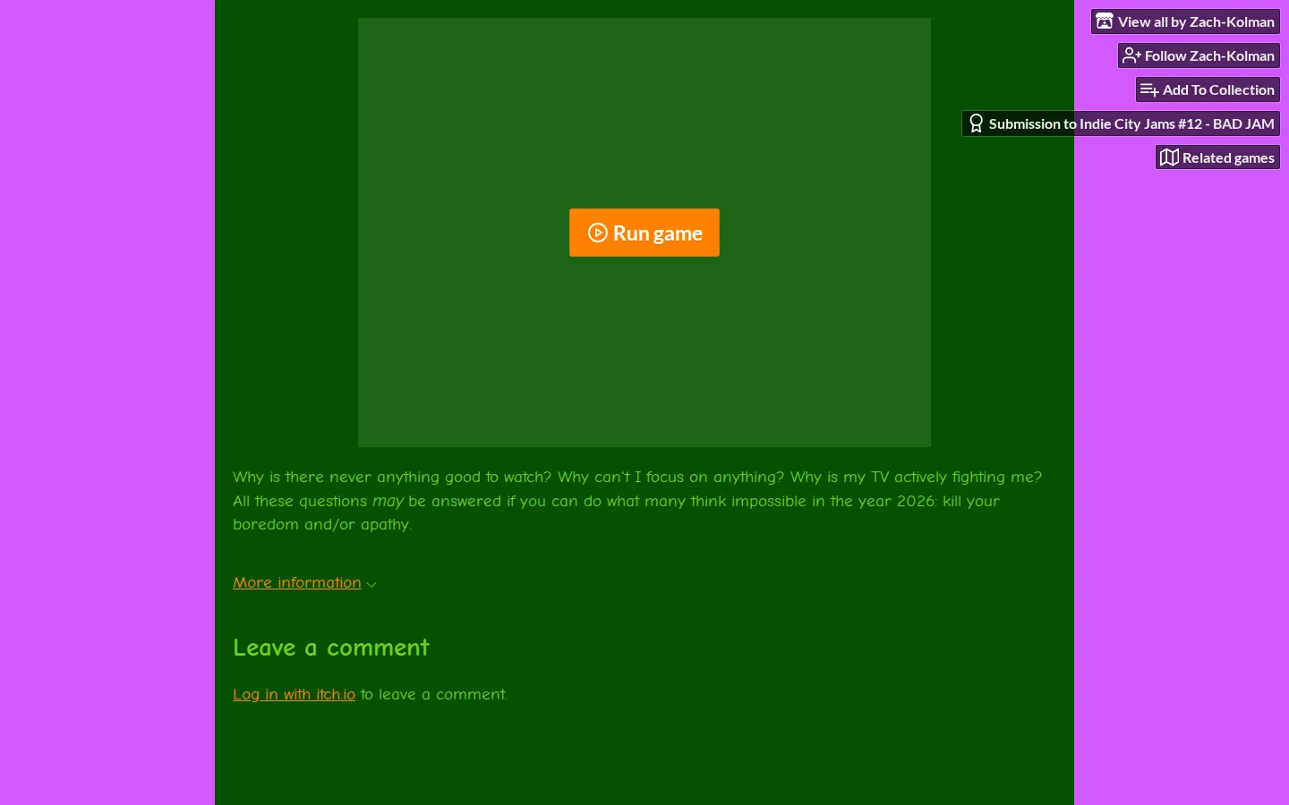 Channel Chasing 9000 website homepage screenshot