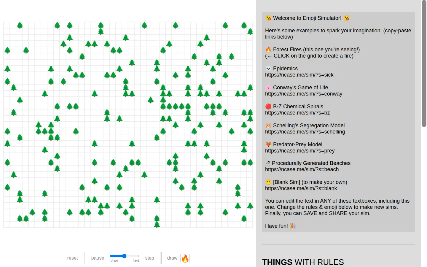 Emoji Simulator website homepage screenshot