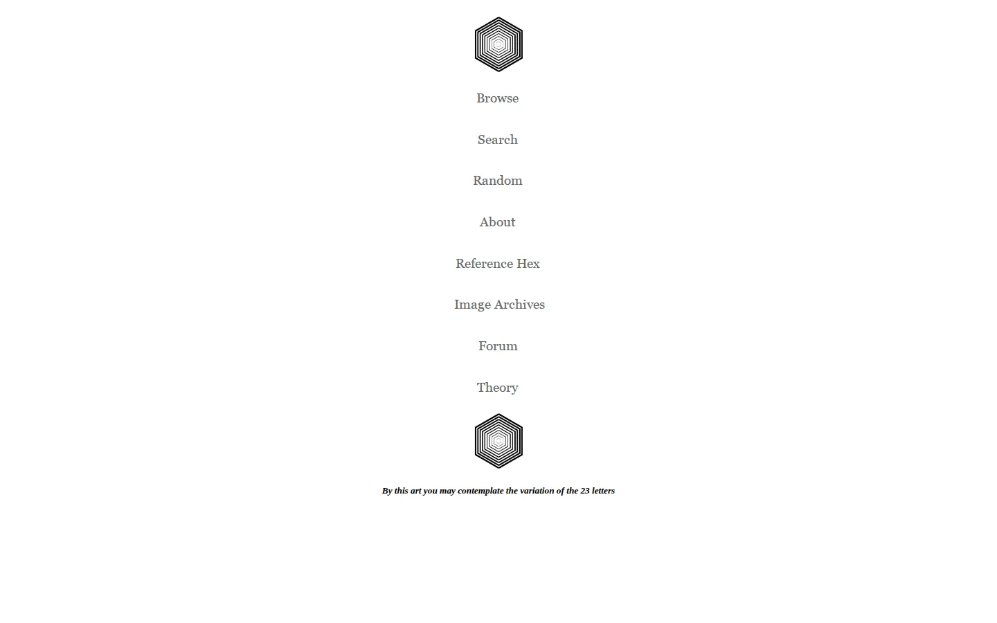 The Library of Babel website homepage screenshot