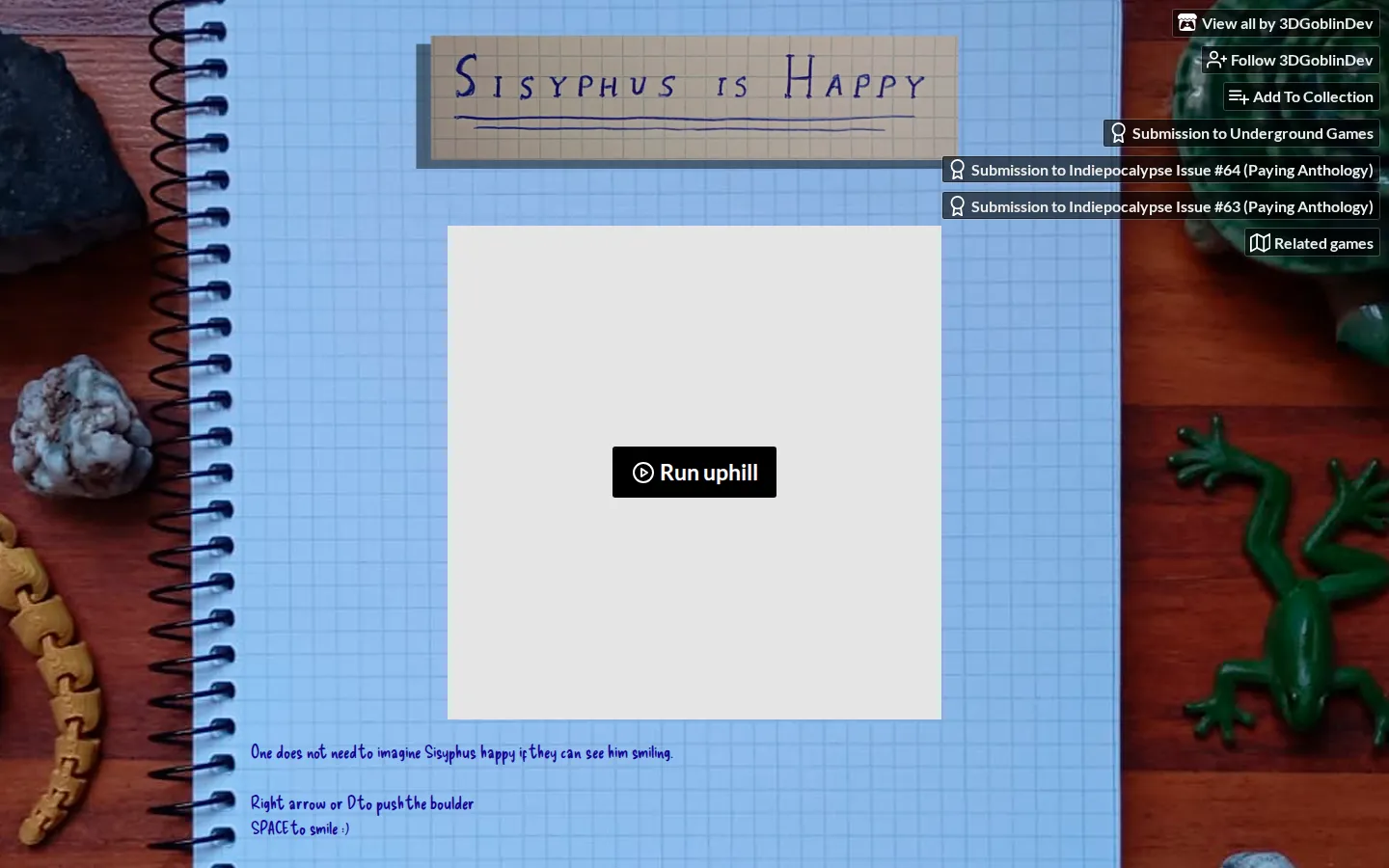 Sisyphus Is Happy website homepage screenshot