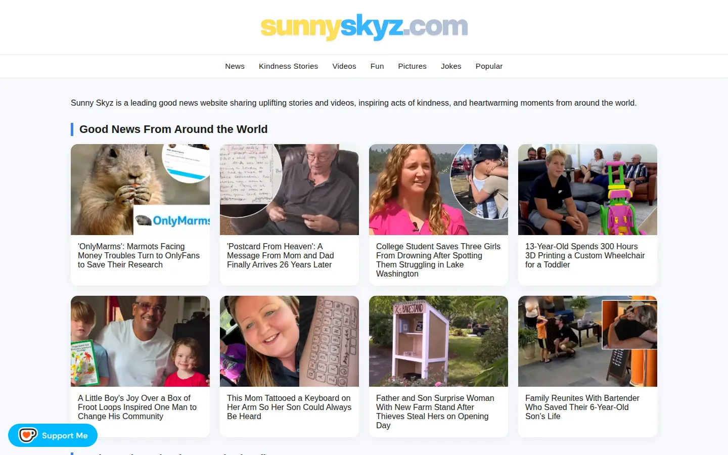 Sunny Skyz website homepage screenshot
