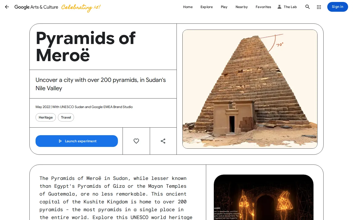 Pyramids of Meroë website homepage screenshot
