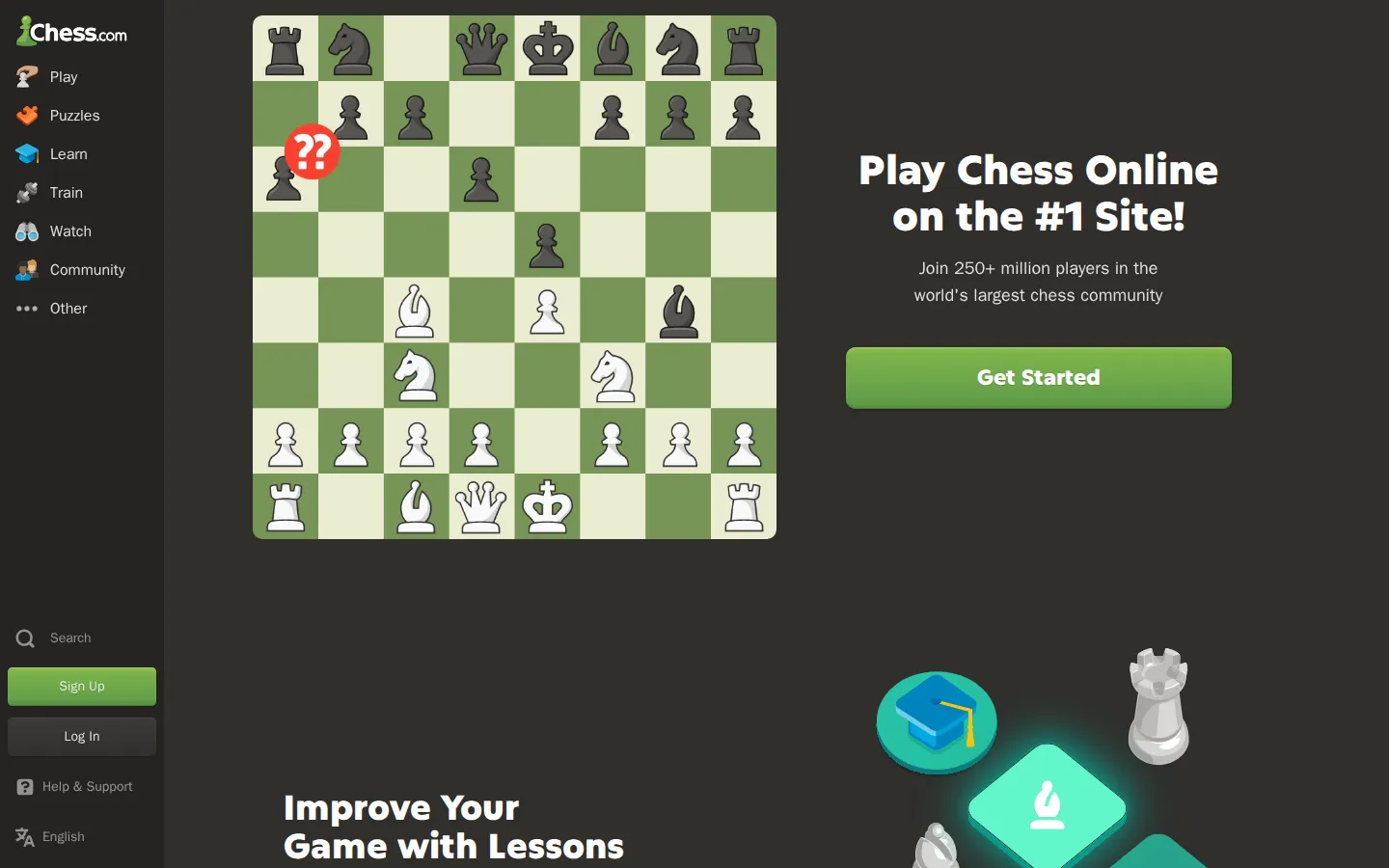 Chess.com website homepage screenshot