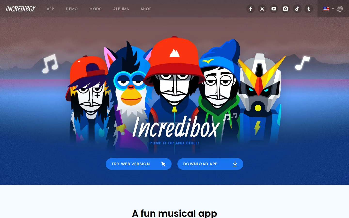 Incredibox website homepage screenshot