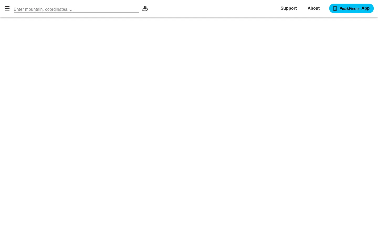 PeakFinder website homepage screenshot