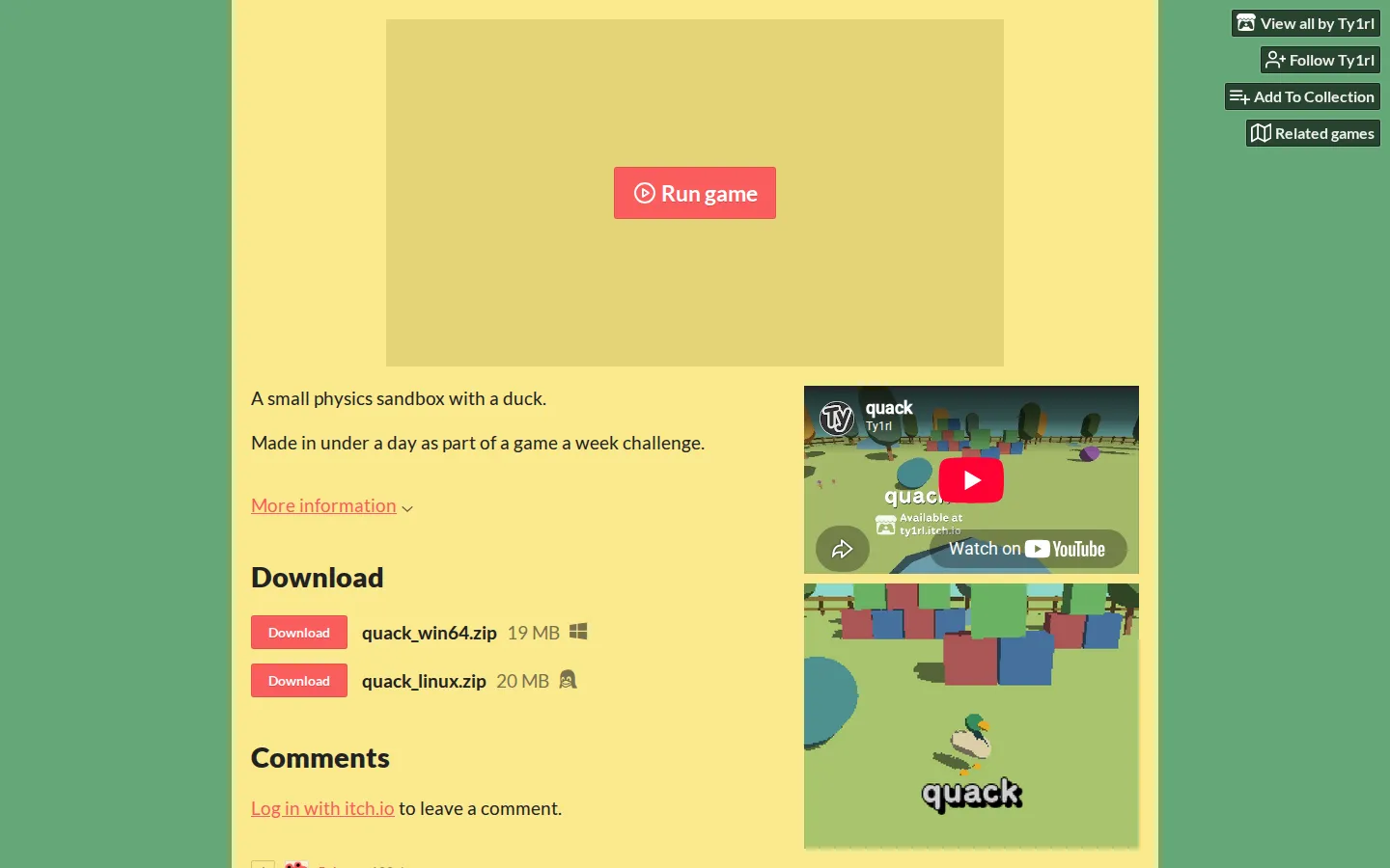 Quack website homepage screenshot