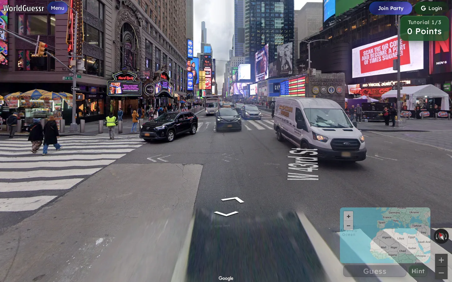 WorldGuessr website homepage screenshot